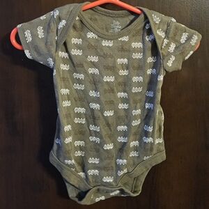 Baby Elements Brown and White Patterned Baby Bodysuit